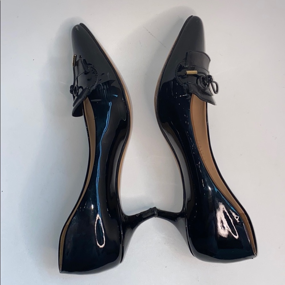 Ferragamo black bow patent kitten heels 8 B - Picture 7 of 16